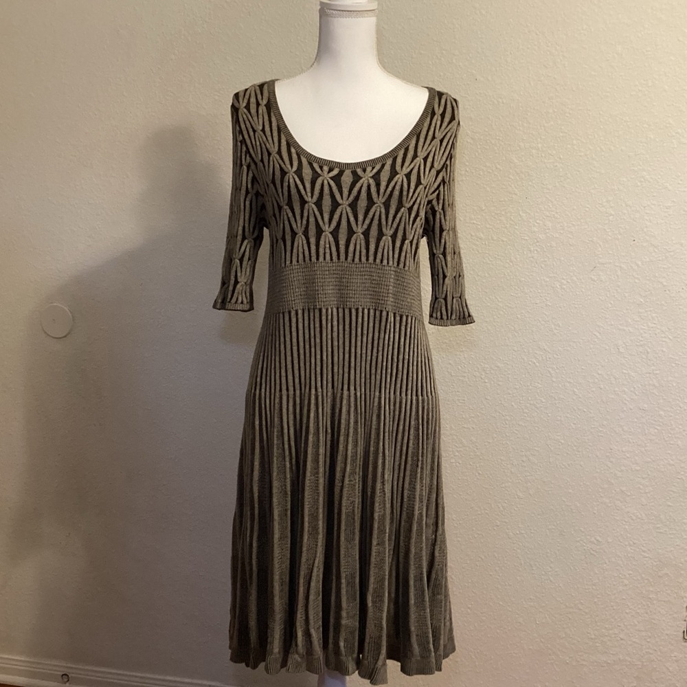 Max Studio Women's Gray Knee Length Dress L